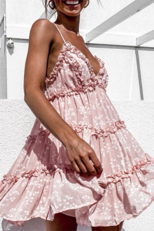 light pink babydoll dress Marlina Ruffle Sleeve Mini Soft Simply add heels and a sparkly clutch Pink Babydoll Dresses | REVOLVE